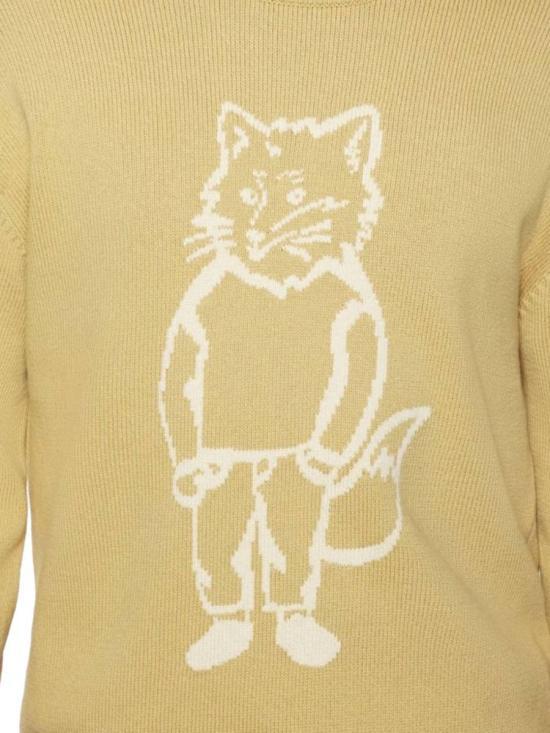 Maison Kitsune Cork Brown Wool Round Neck Sweater Men
