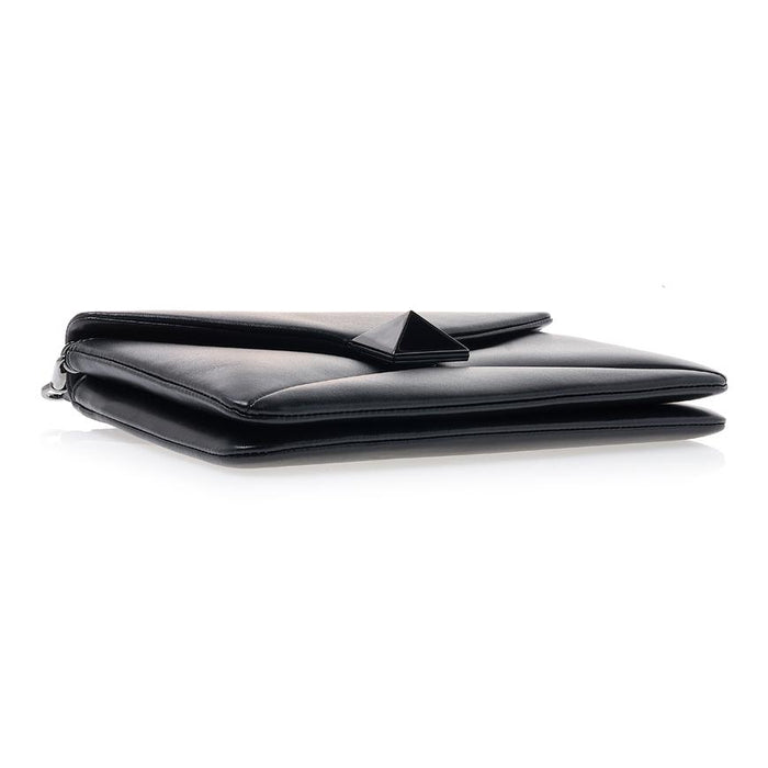 VALENTINO Garavani One Stud Black Leather Clutch Bag