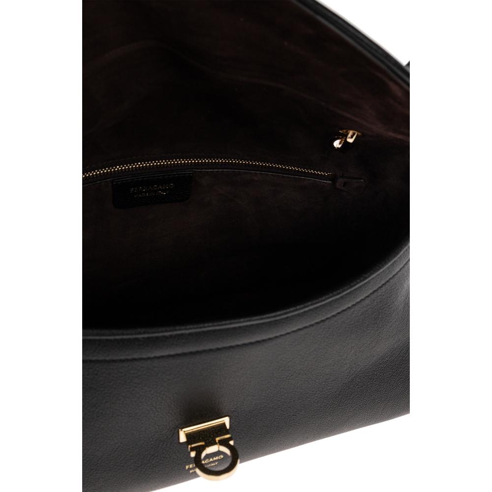 Ferragamo Gancini Leather Shoulder Bag