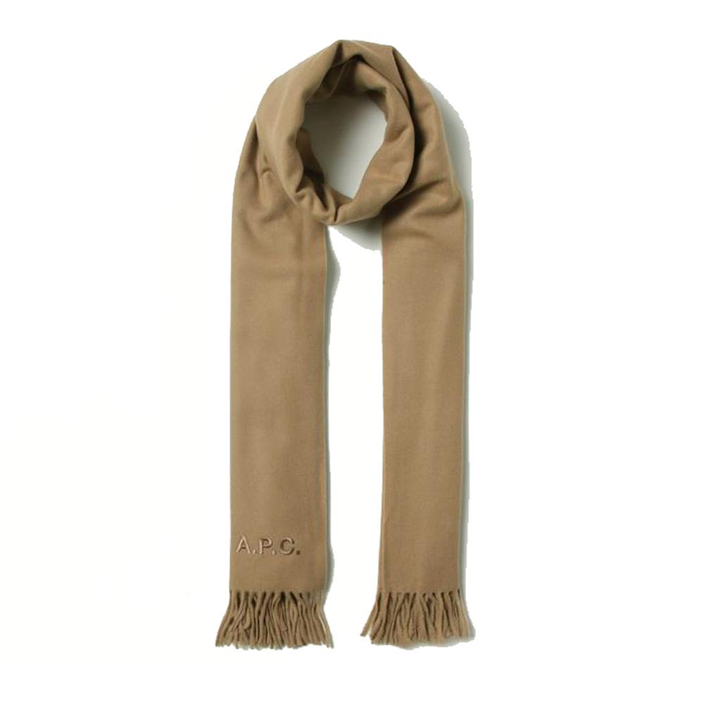 A.P.C. Signature Logo Embroidered Wool Scarf WOAFE M15170 CAB