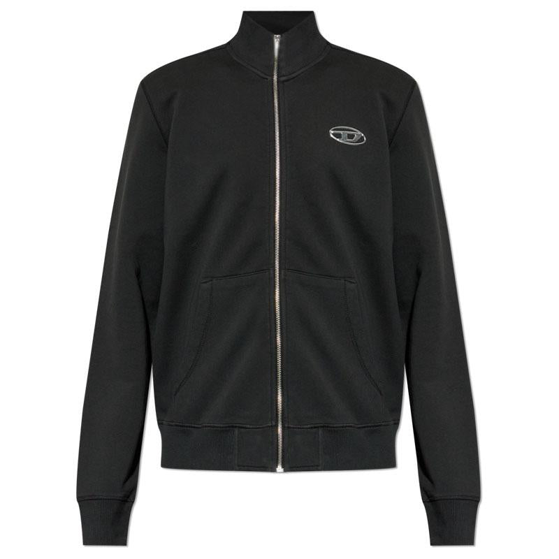 DIESEL Black Metallic Oval D Mock Neck Sweatshirt
