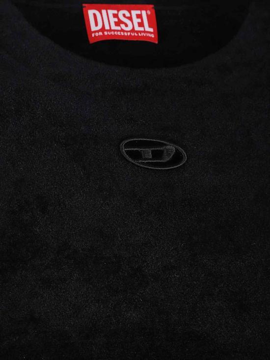 DIESEL Logo Embroidered Round Neck Knit Top Black A194840IKBZ9XX DOM