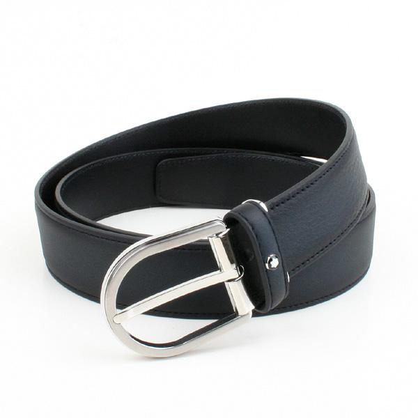 Montblanc Sfumato Patina Blue Leather Belt 35mm