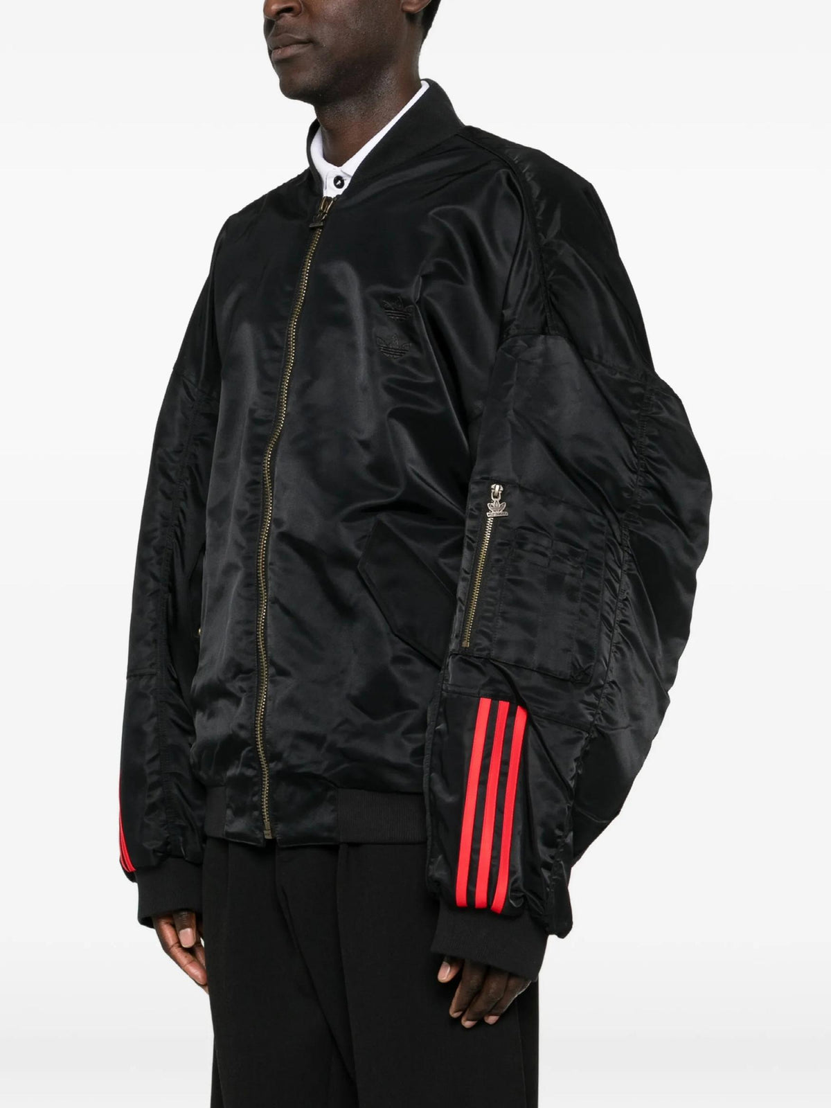 WILLY CHAVARRIA adidas x Willy Chavarria Black Satin Bomber Jacket
