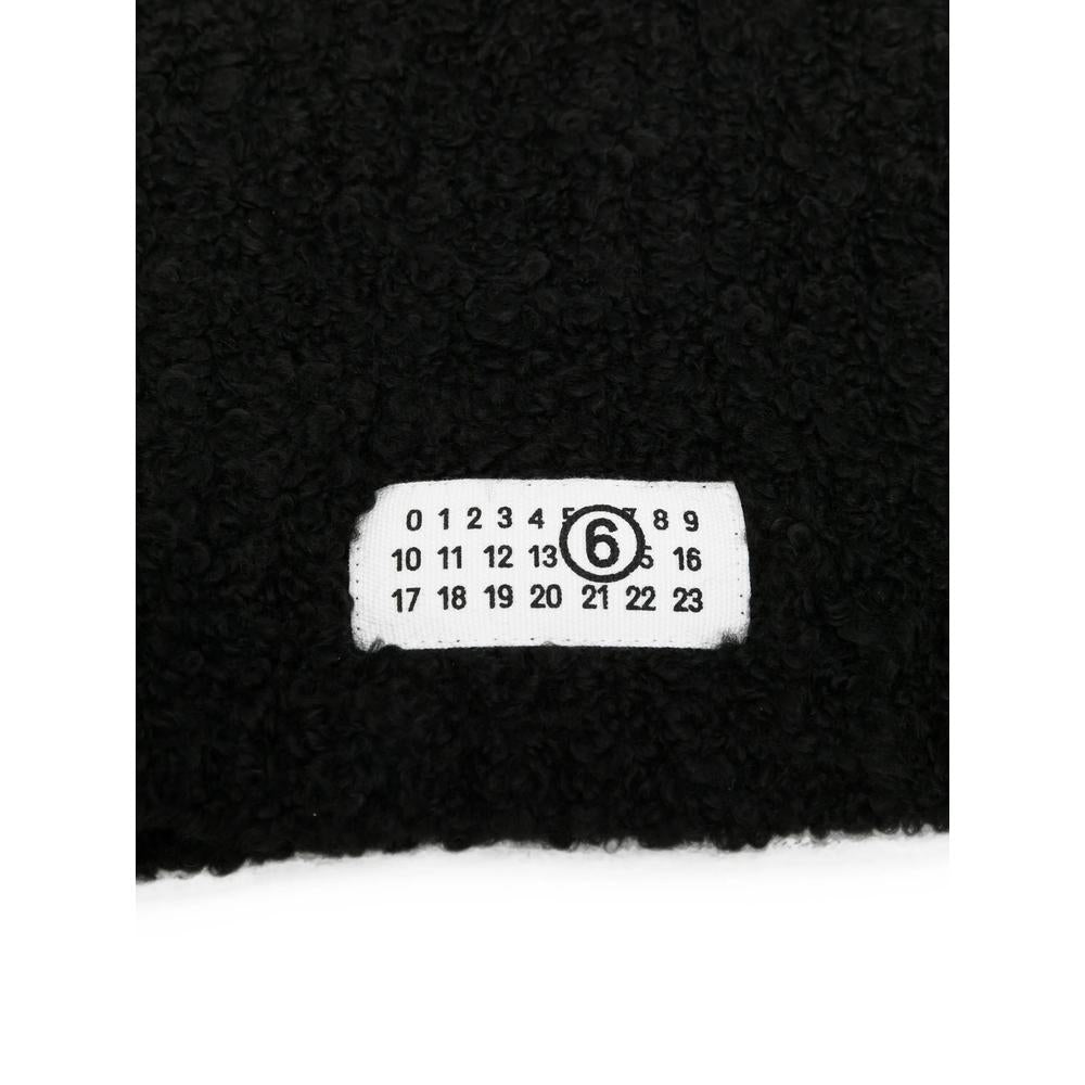 Maison Margiela Black Wool Knit Beanie Hat for Men