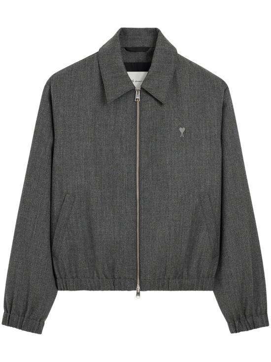 AMI Wool Puffer Jacket Carbon Gray Men’s