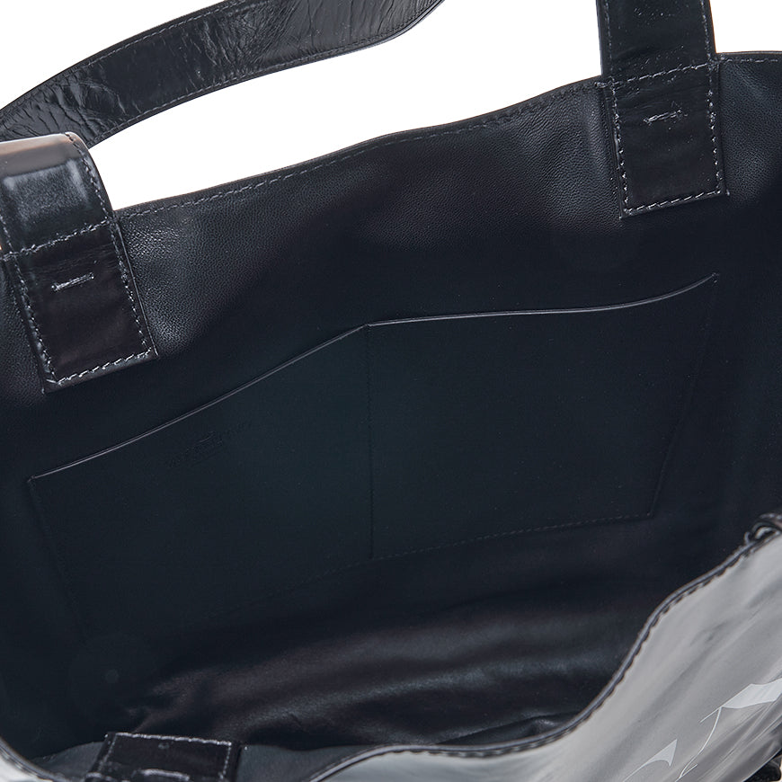 VALENTINO Garavani VLTN Logo Black Leather Unisex Tote Bag