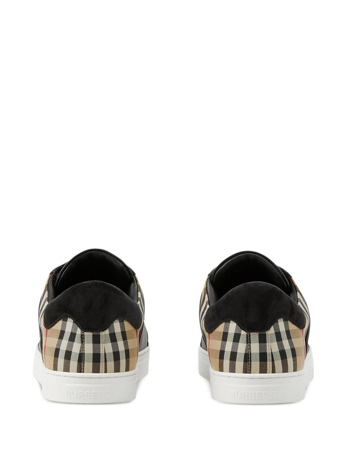 BURBERRY Black Leather Low-Top Sneakers