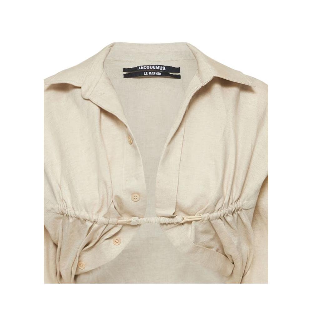 JACQUEMUS La Chemise Machou Bolero Shirt White Cotton