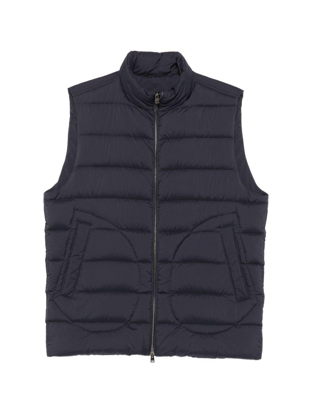 Herno Down Vest Black Nylon Quilted Puffer Men's Outerwear