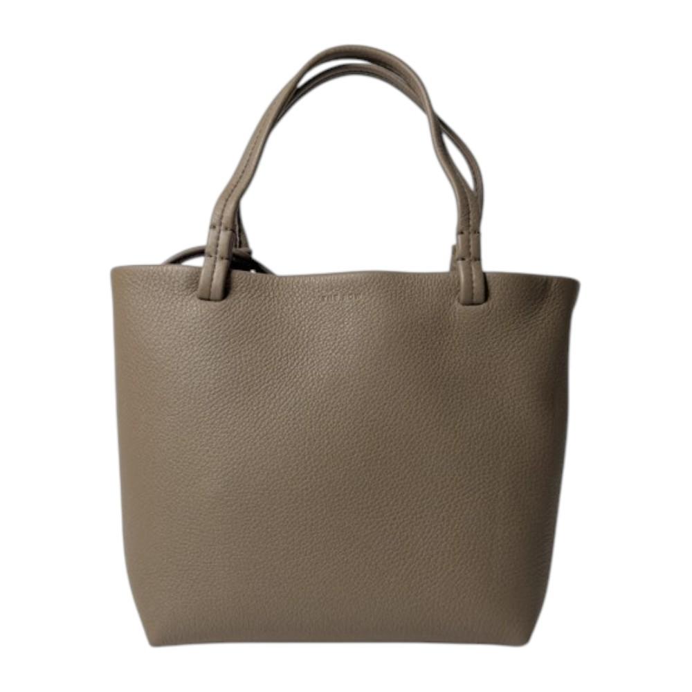 The Row Small Park Tote Bag Leather Shoulder Bag Smoke Taupe