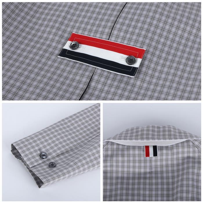 THOM BROWNE Check Tech Canvas Cropped Car Coat FOC834A F0495 035