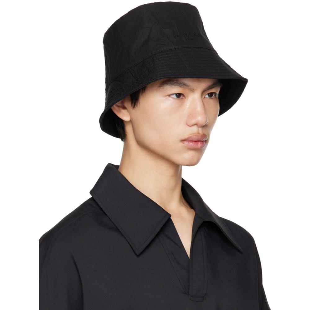 WOOYOUNGMI Crinkled Black Unisex Safari Bucket Hat W231AC53 929B