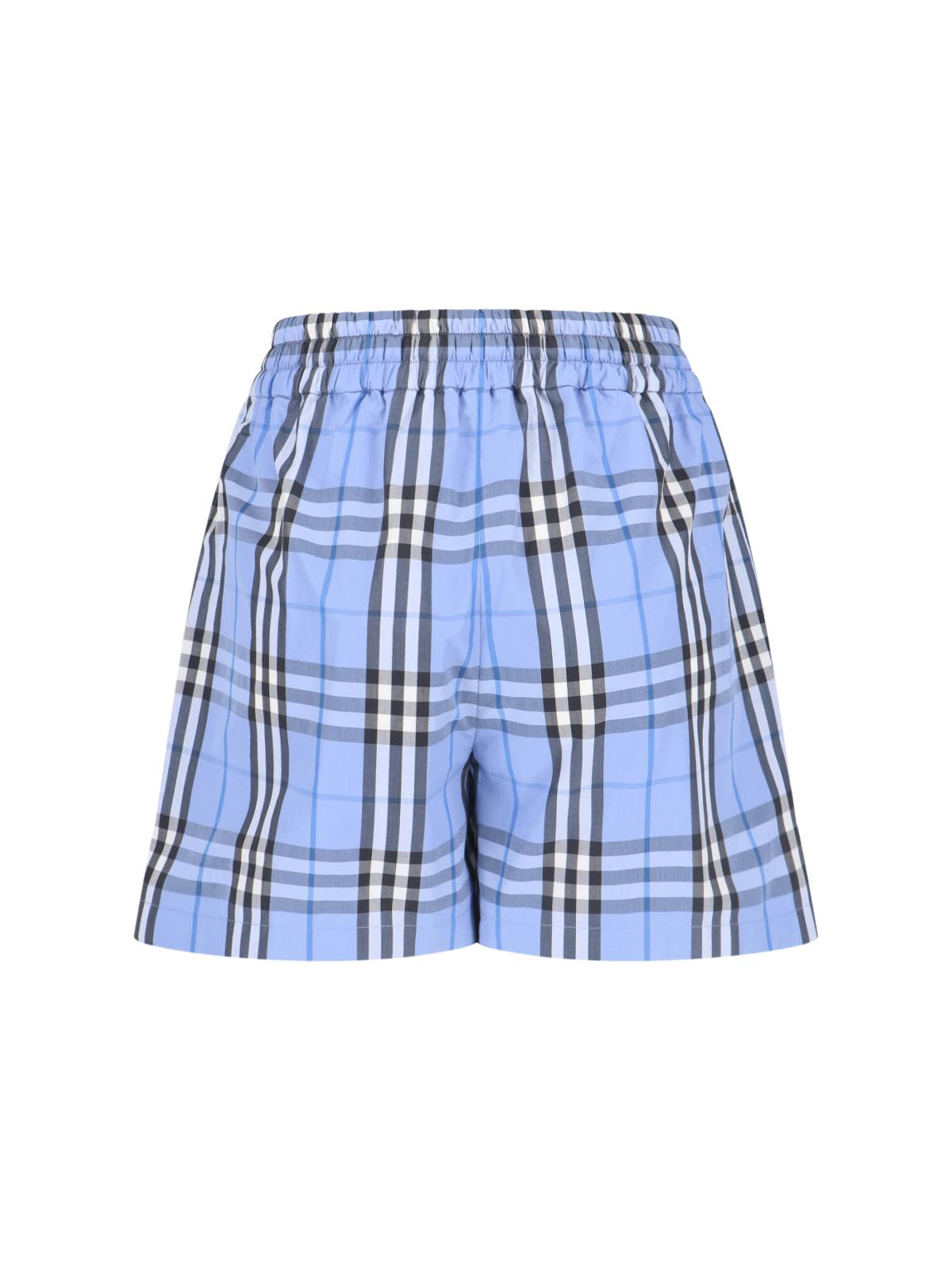 BURBERRY Beige Check Cotton Shorts