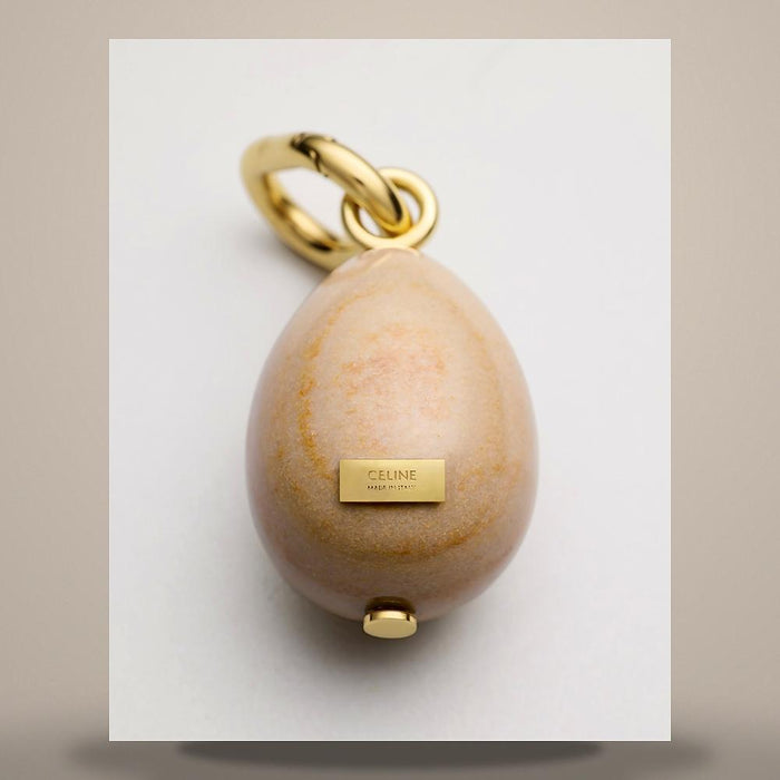 CELINE Braided Charm Keyring Gold-Finish Brass Silk Multicolor B10FR4V93 25MO