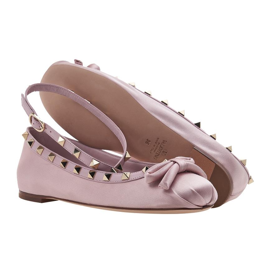 VALENTINO Garavani Rockstud Ribbon Flat Shoes Women SWH 6E0