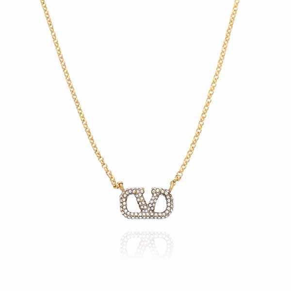 VALENTINO V-Logo Signature Necklace for Women Gold-Tone