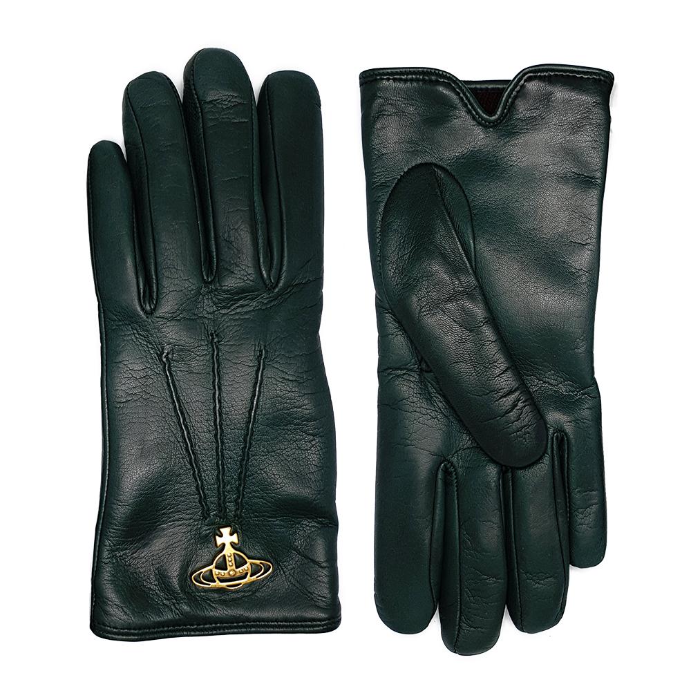 Vivienne Westwood Green Dark Green Lambskin Leather Gloves 8202002BU L0023 M405