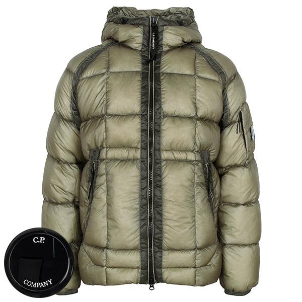 CP Company Grey DD Shell Hooded Duck Down Jacket for Men