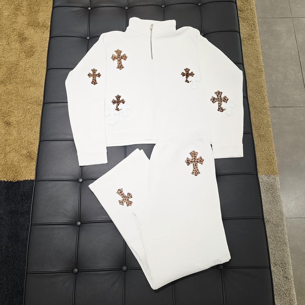 Chrome Hearts Paperjam Patch Half Zip Sweatshirt White