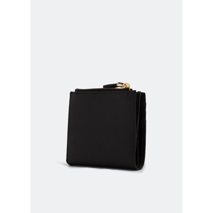 PRADA Saffiano Leather Compact Wallet Black