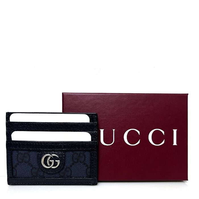 GUCCI Ophidia GG Canvas Blue Beige Card Case Card Holder