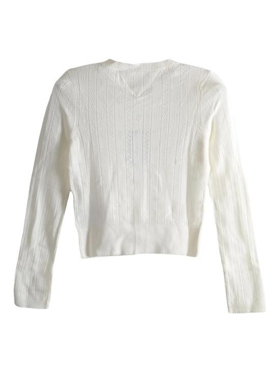 TOMMY HILFIGER Women’s Knit Cardigan DW20966YBL ECRU DOM