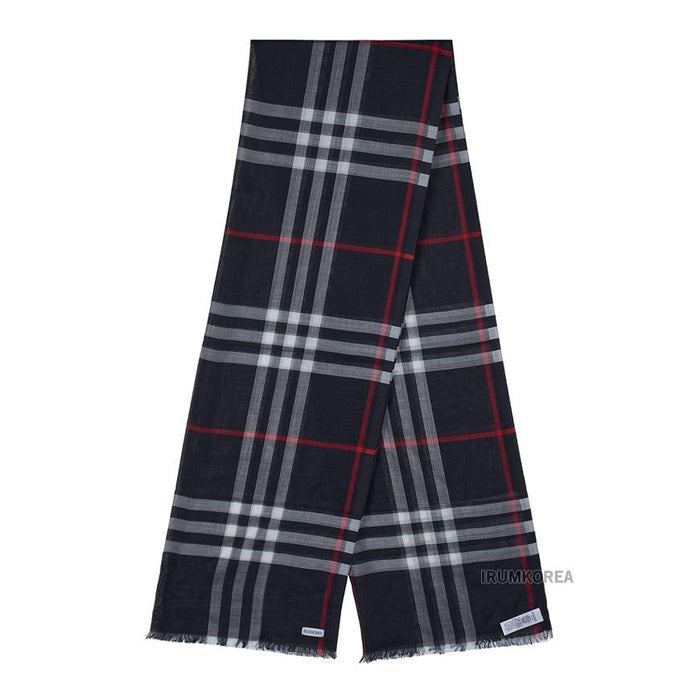 BURBERRY Women’s Check Gauze Scarf Green