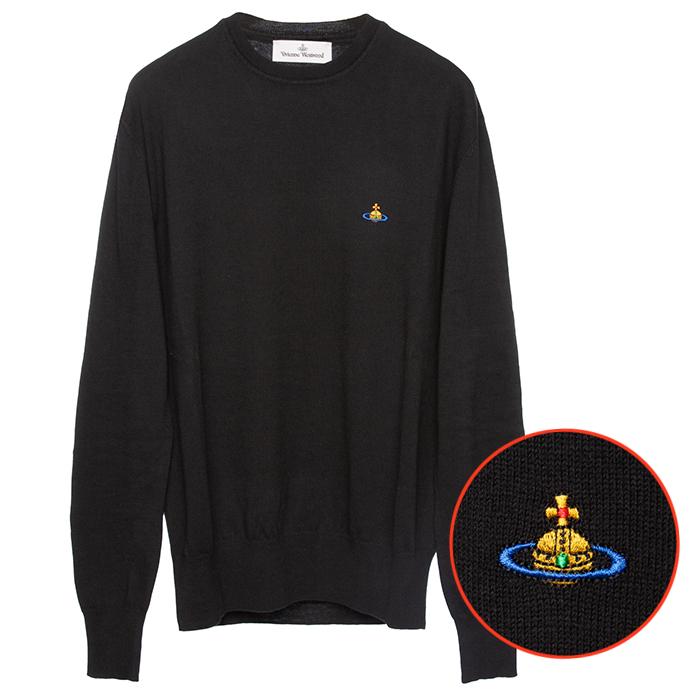 Vivienne Westwood Men’s Black Crew Neck Knit Sweater