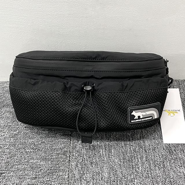 Maison Kitsune Black Flash Fox Belt Bag Hip Pack NM05171 WQ4034 P199
