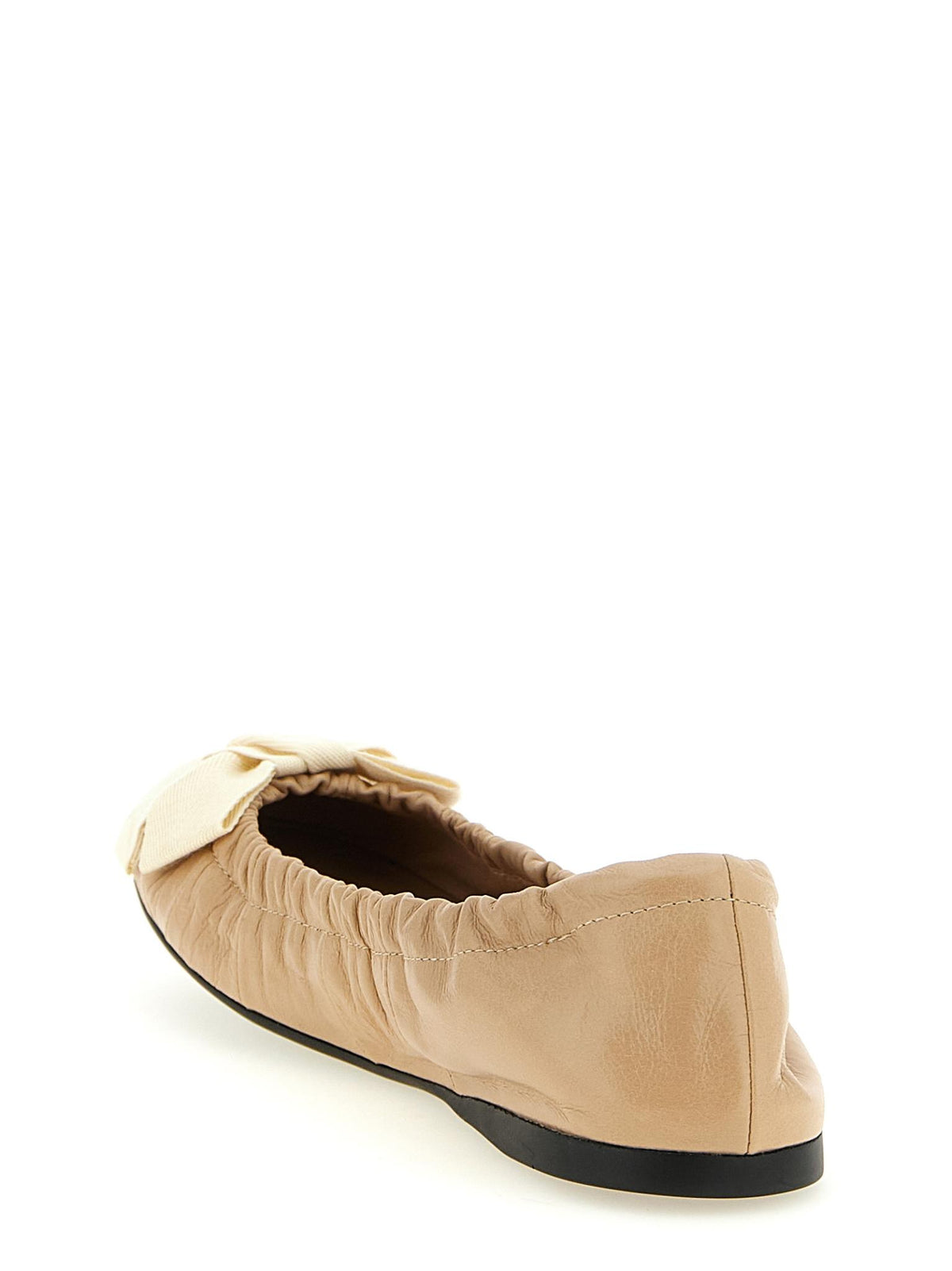 PRADA Black Leather Ballet Flats