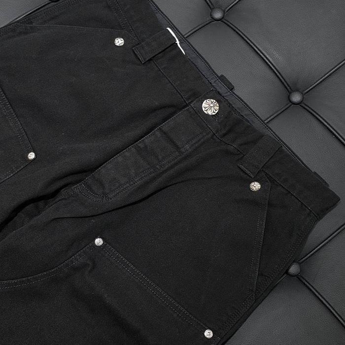 Chrome Hearts Heavyweight Canvas Black Carpenter Pants Unisex