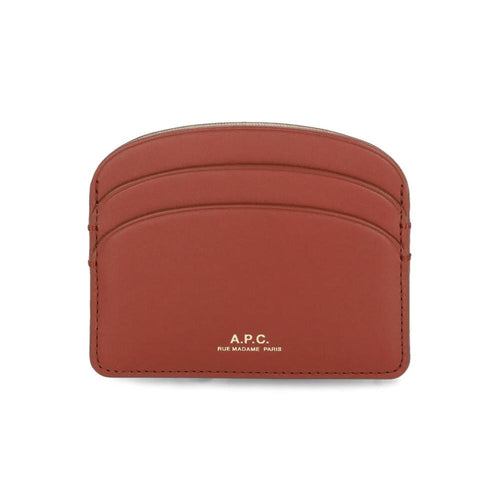 A.P.C. Demi-Lune Logo Half Moon Leather Card Holder Wallet