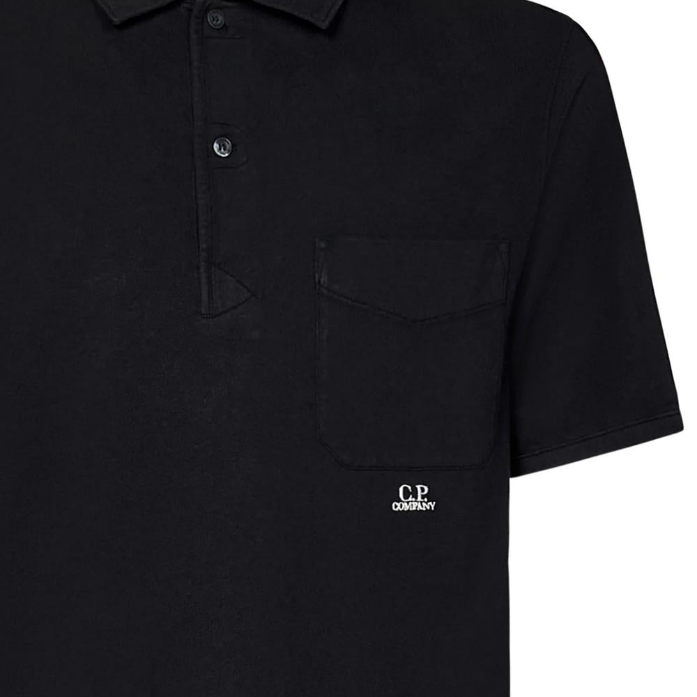 CP Company Logo Pocket Polo T-Shirt Black Cotton Men