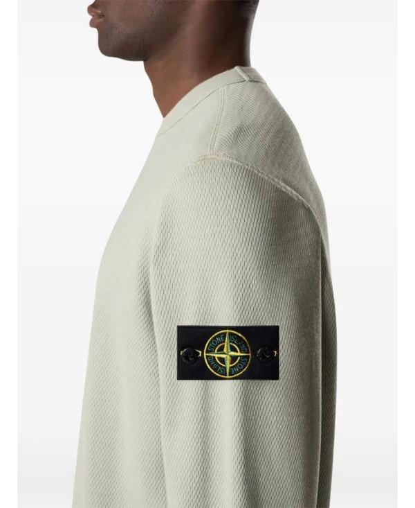 STONE ISLAND Mesh Stitch Organic Cotton Fleece T-Shirt