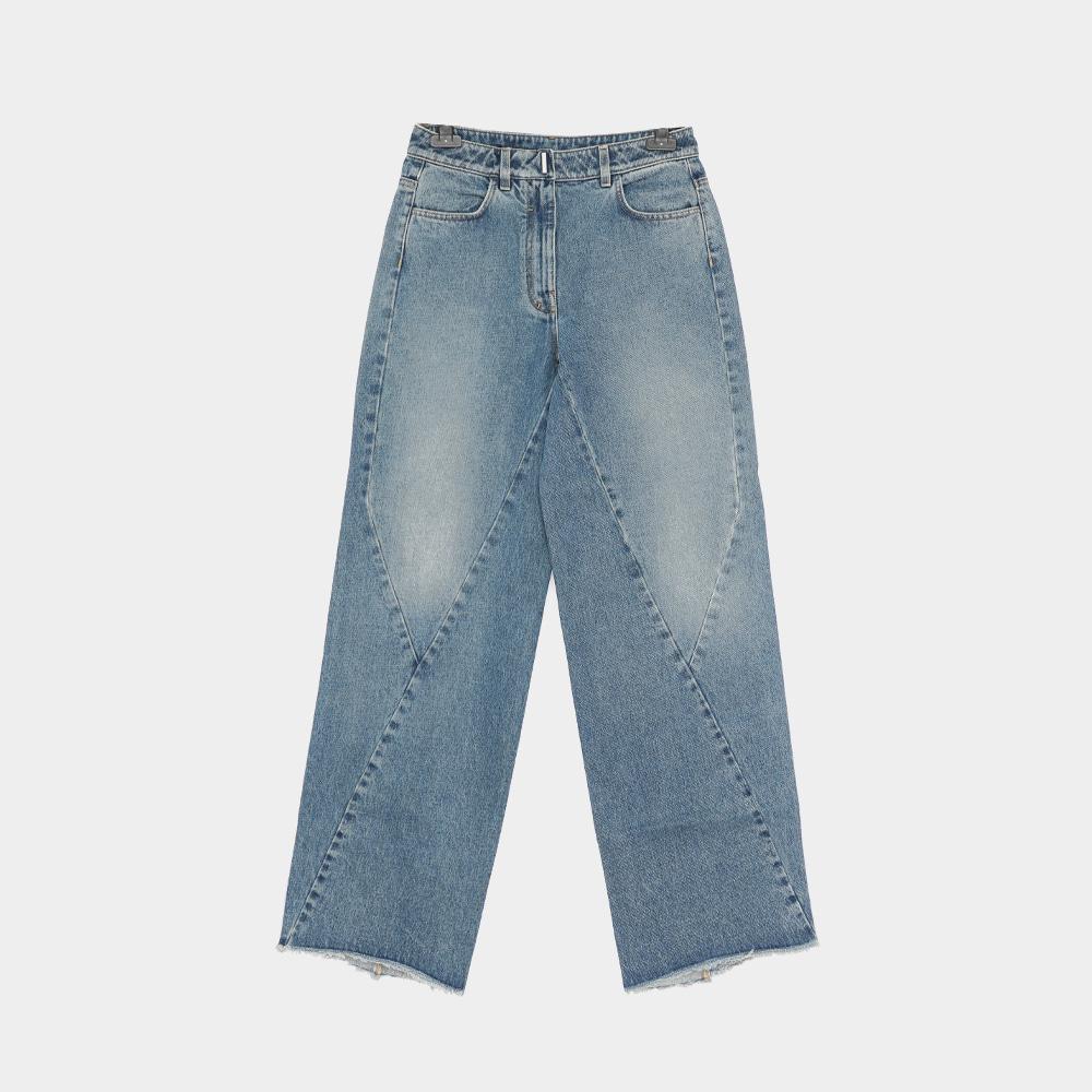 GIVENCHY Stitching Washed Wide Leg Denim Women’s Pants