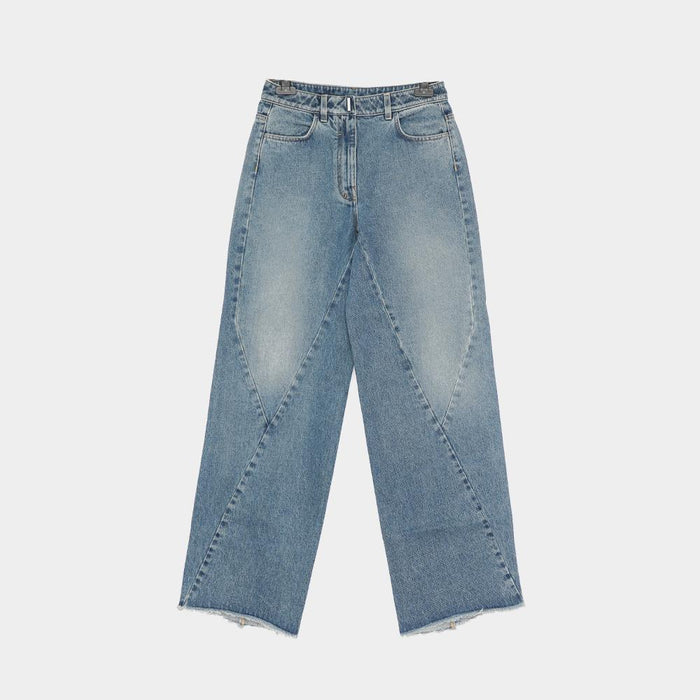 GIVENCHY Stitching Washed Wide Leg Denim Women’s Pants