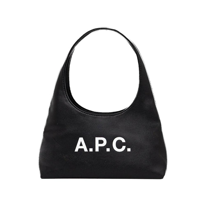 A.P.C. Baby Ninon Logo Print Shoulder Bag Black