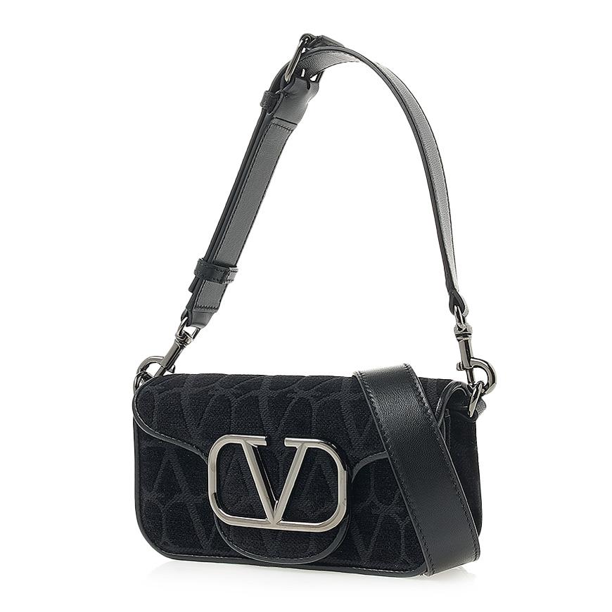 VALENTINO Garavani Toile Iconography Shoulder Bag Black Unisex Crossbody