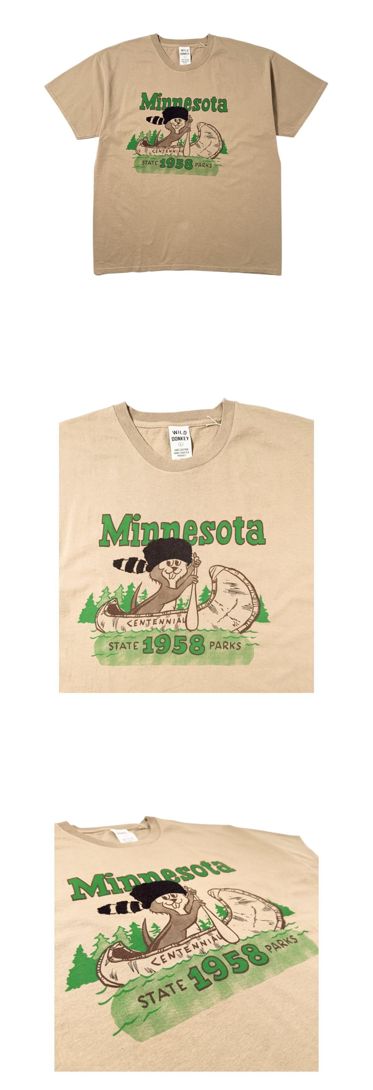 Wild Donkey Minnesota Graphic Khaki Short Sleeve T-Shirt Unisex