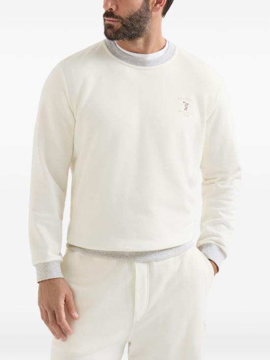 Brunello Cucinelli Off White Long Sleeve Sweatshirt MM8263390 G CA819