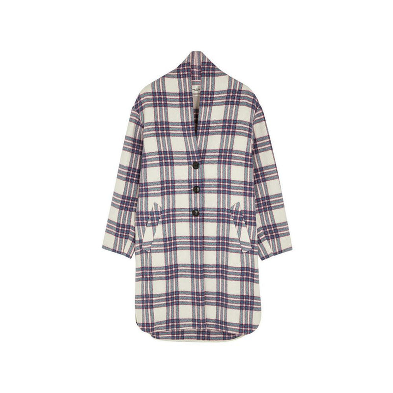 Isabel Marant Blue Check Wool GABRIEL Coat