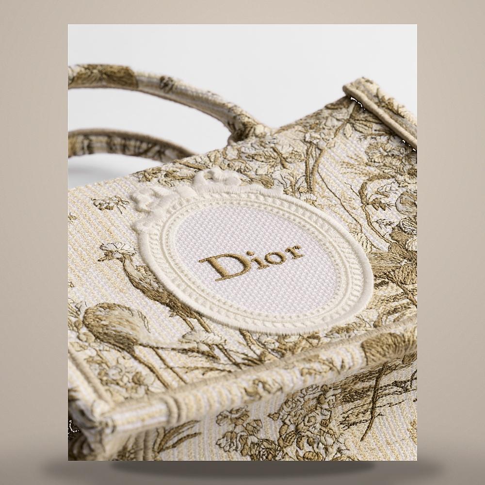 DIOR Beige Multi Toile de Jouy Floral Garden Embroidered Mini Crossbod S5584OEUQ