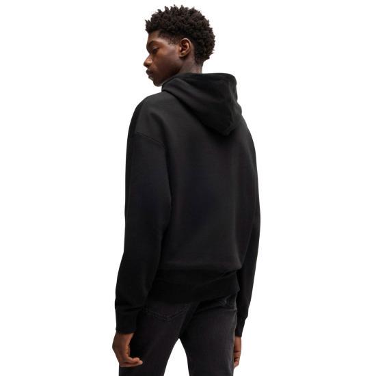 HUGO BOSS Women’s Cotton Fleece Hoodie Pullover Sweatshir 50522374 001 BLACK DOM