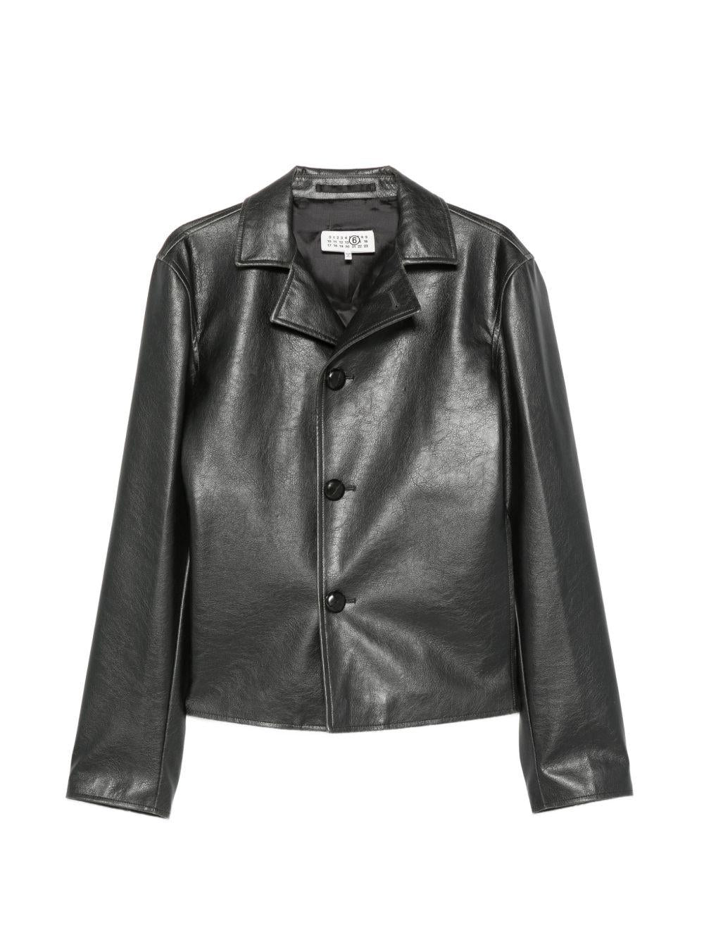 Maison Margiela Black Leather Biker Jacket for Men