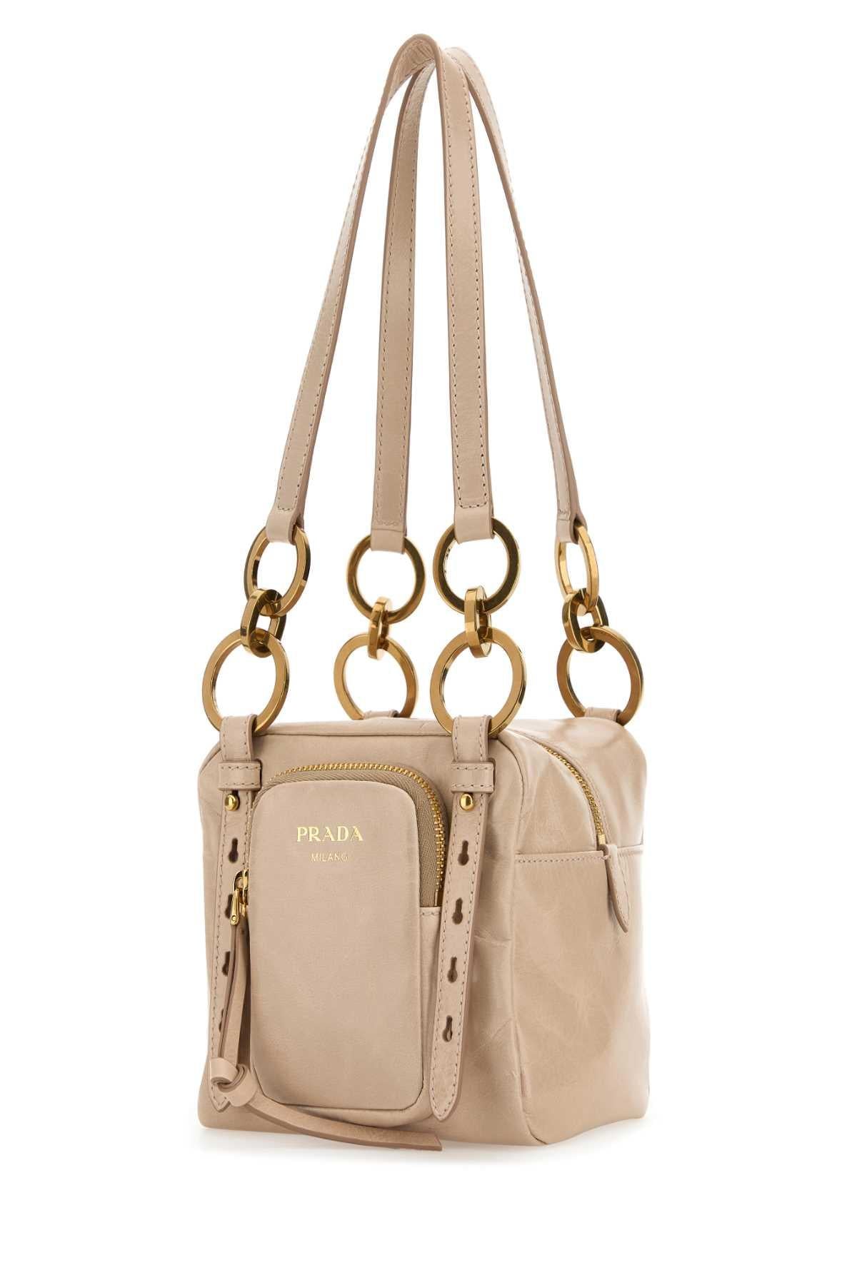 PRADA Leather Shoulder Bag Brown
