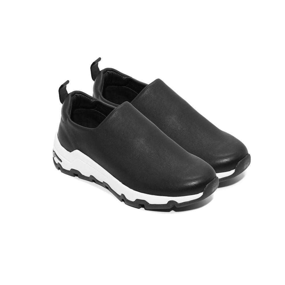 Opening Ceremony Black Leather Slip-On Low Top Sneakers