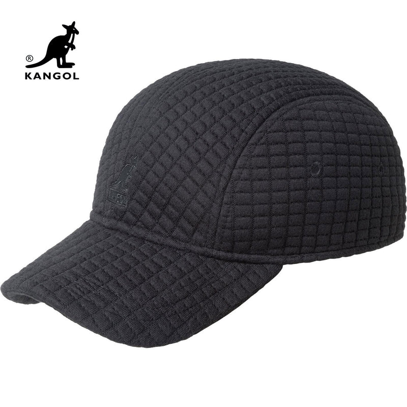 KANGOL Unisex Black Check Quilted 4-Panel Baseball Cap