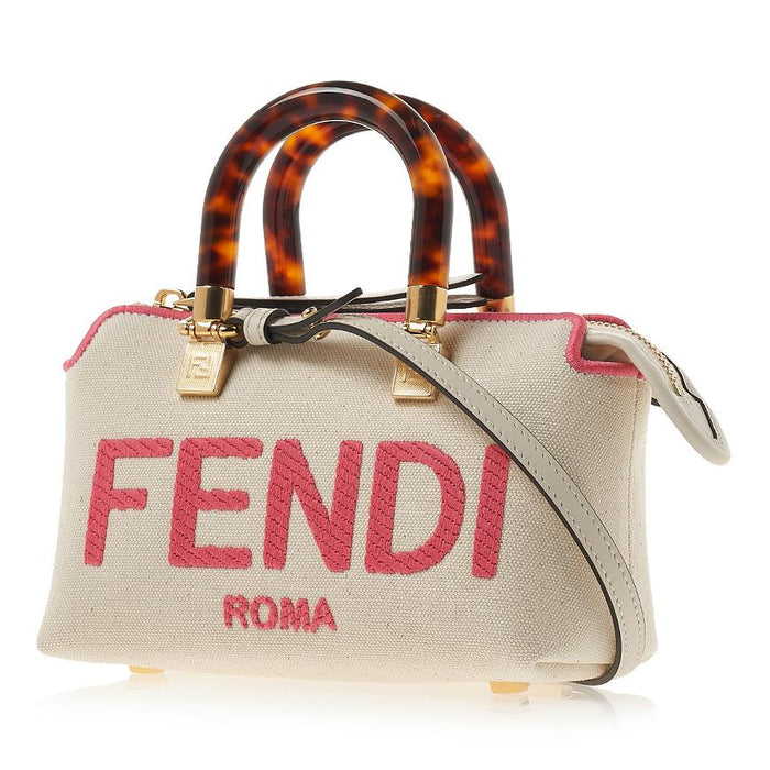 FENDI By The Way Mini Boston Tote Bag Navy Leather