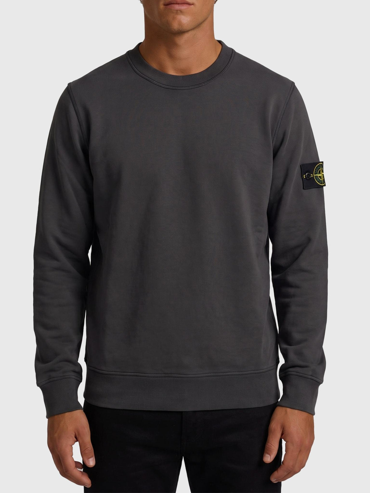 STONE ISLAND Green Cotton Logo Sweatshirt